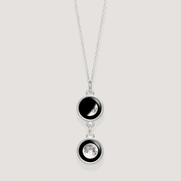 Mini Ituri two drop silver pendant