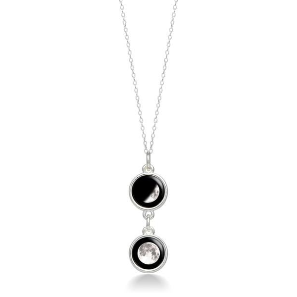 Mini Ituri two drop silver pendant