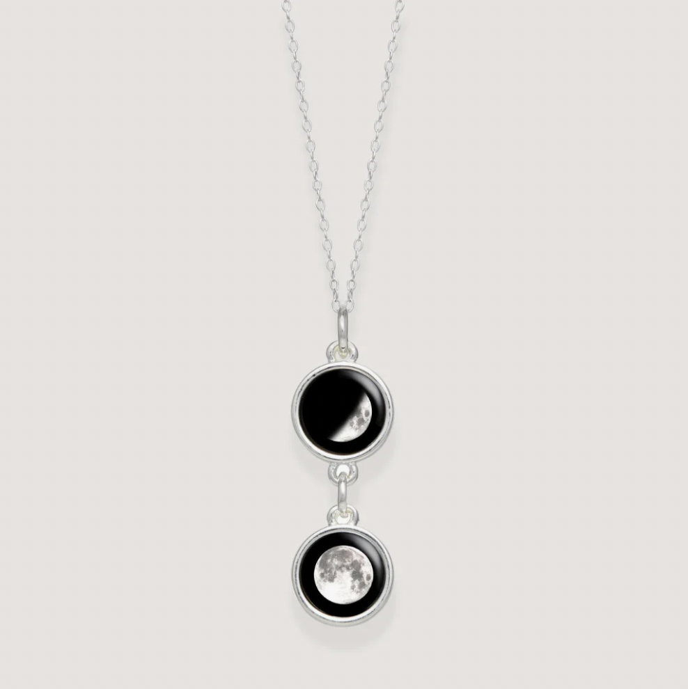 Mini Ituri two drop silver pendant