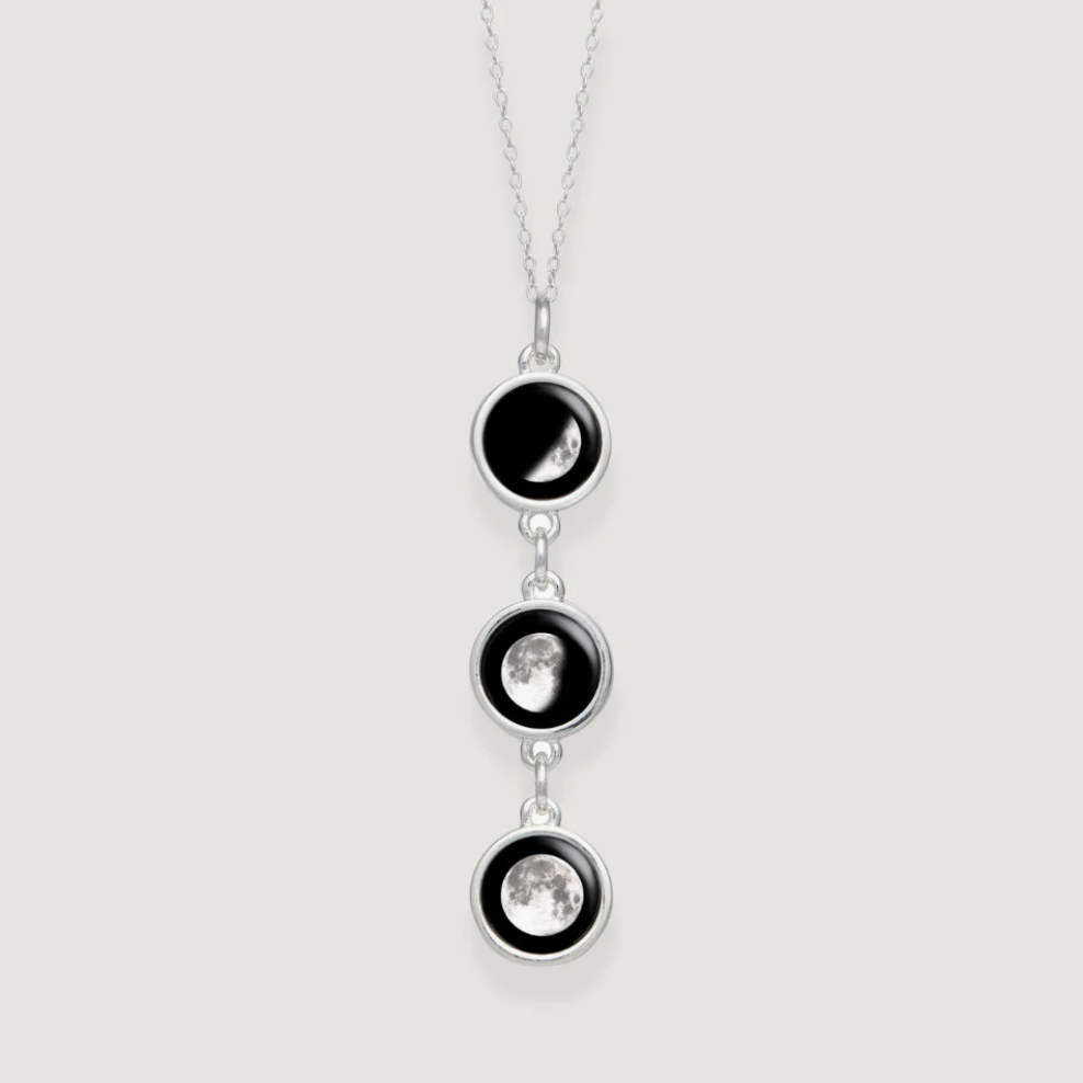 Mini Usambara three drop silver pendant